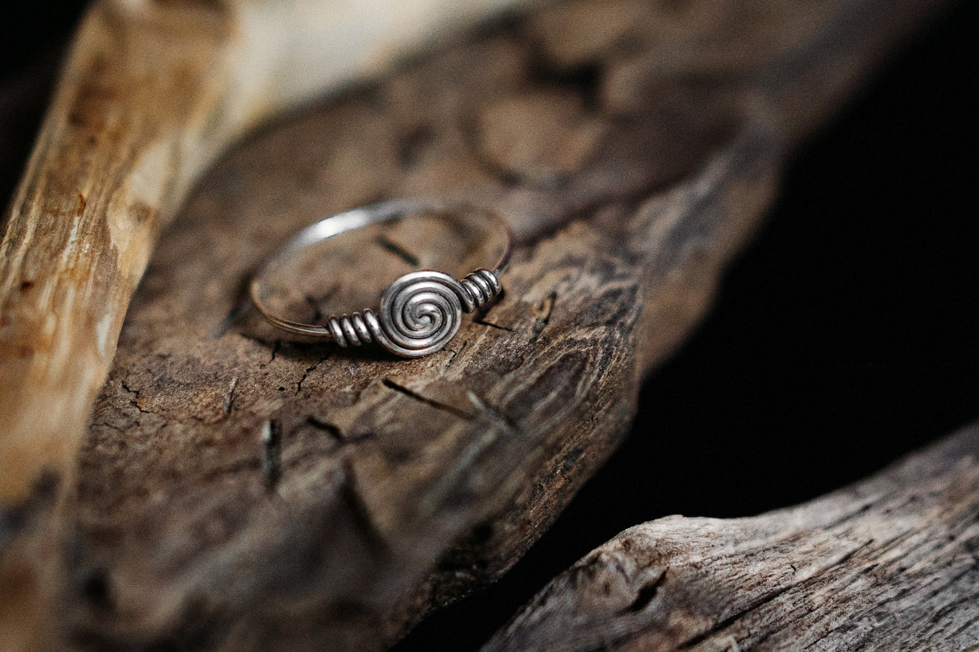 Ring made of one piece of silver wire. Handmade without soldering. Twisted silver ring. Boho style. Sterling silver.