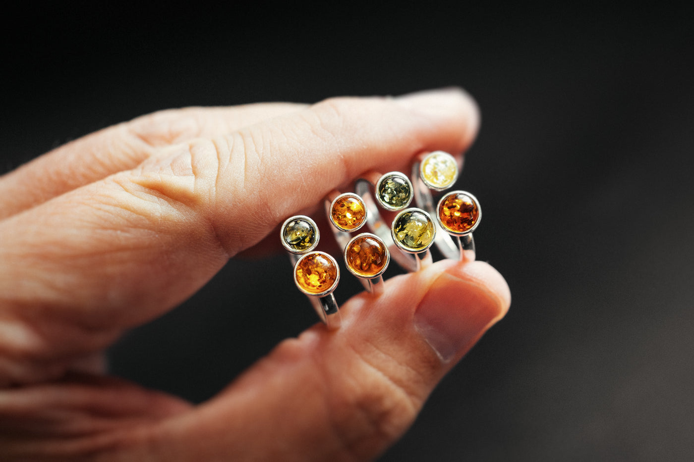 Two Color Amber Ring
