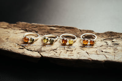 Two Color Amber Ring