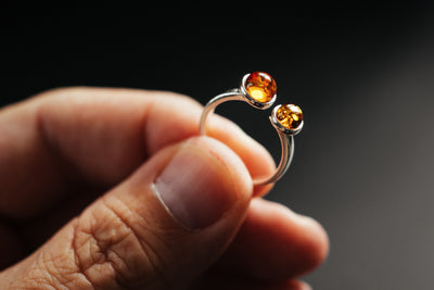 Two Color Amber Ring