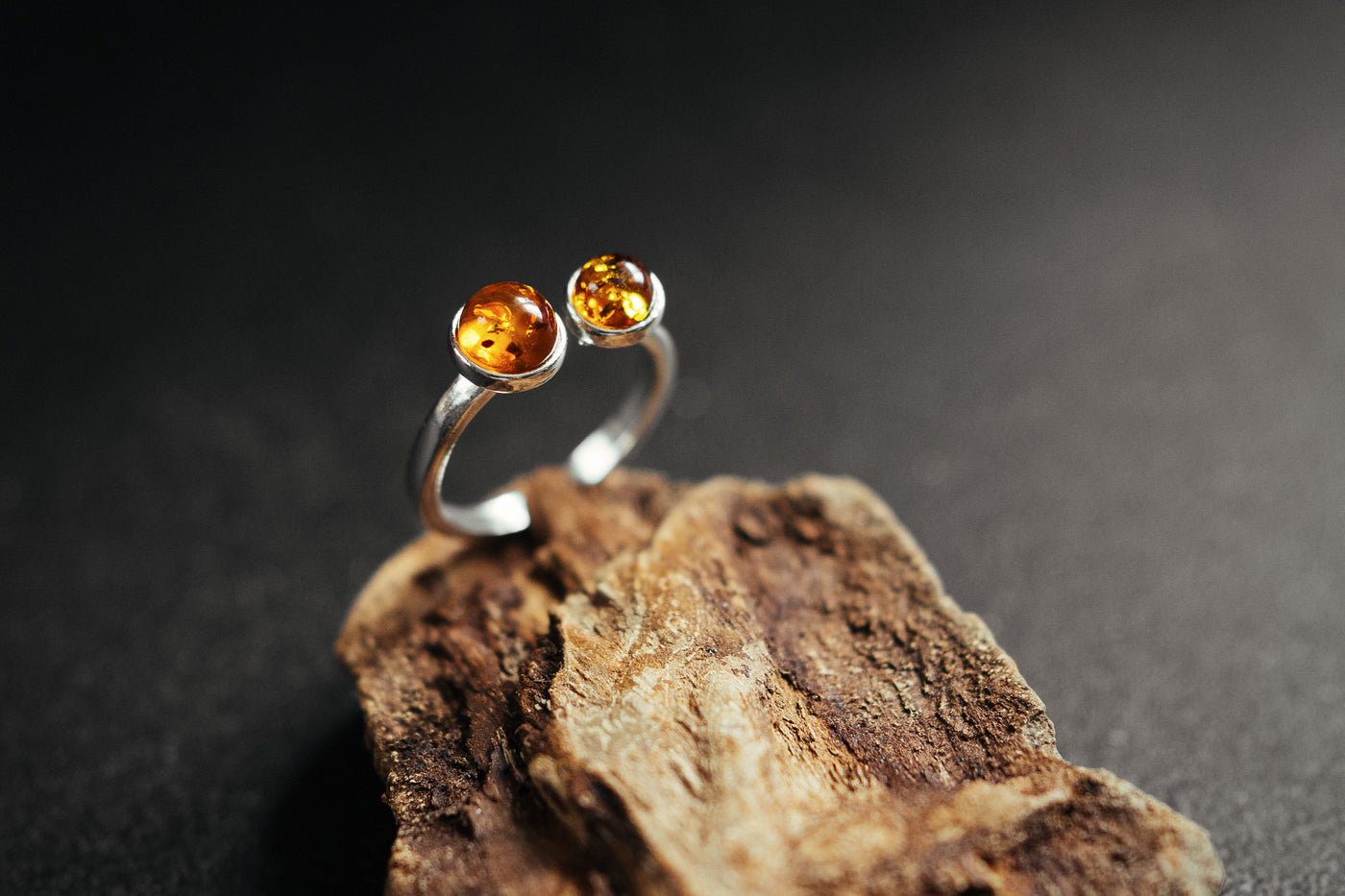 Two Color Amber Ring
