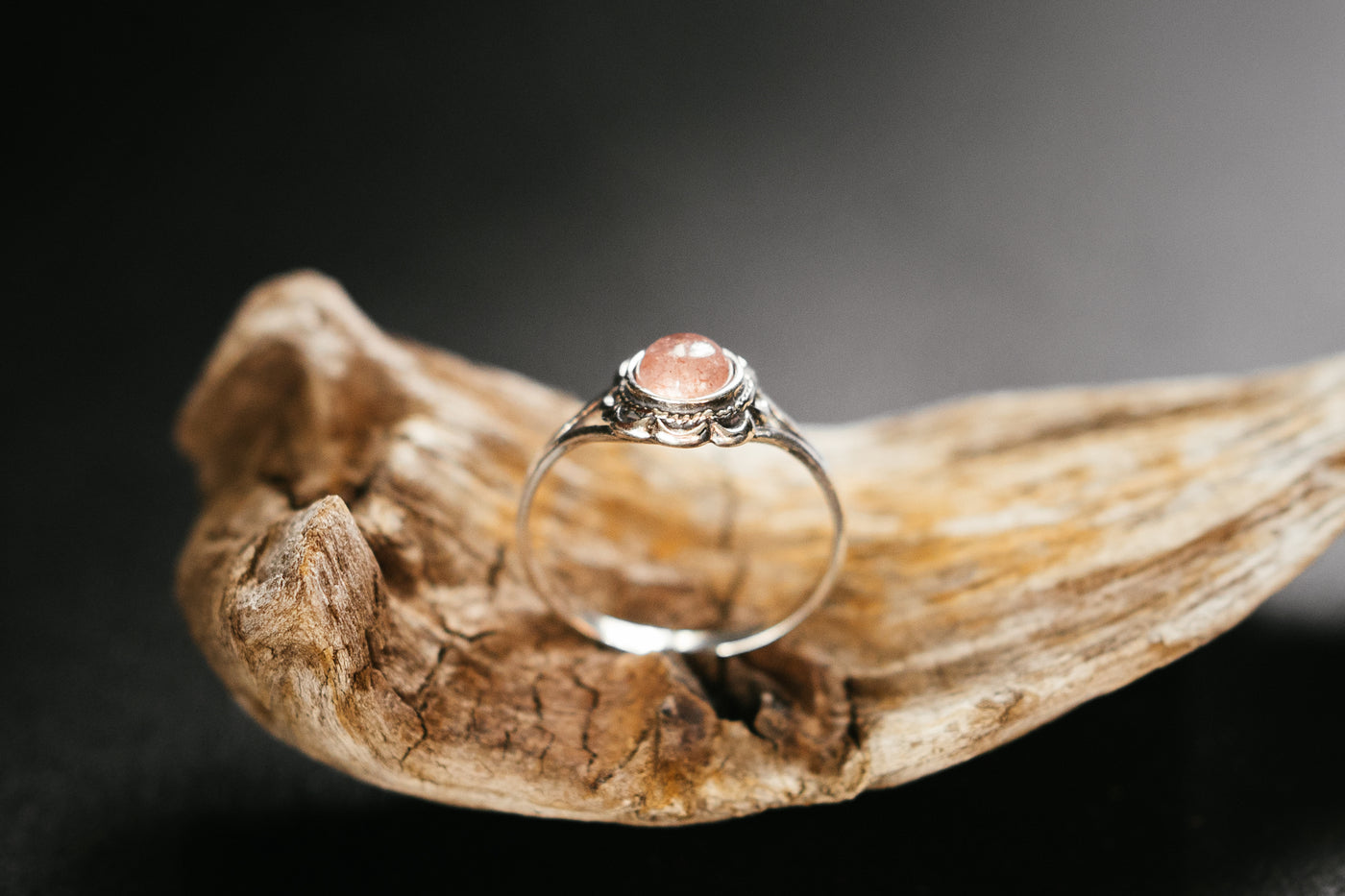 Strawberry Quartz Silver Ring - Pink Gemstone Jewelry