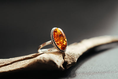 Silver Amber Ring – Baltic Amber Jewelry