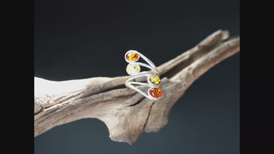 Multicolor Amber Ring